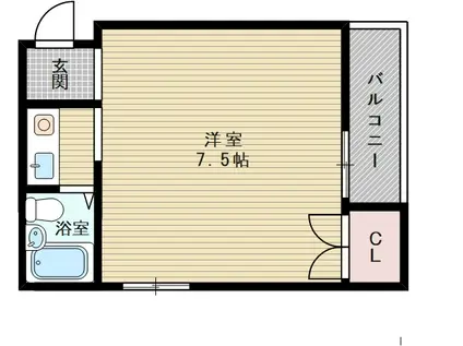 大阪市今里筋線 だいどう豊里駅 徒歩6分 4階建 築37年(1K/4階)の間取り写真