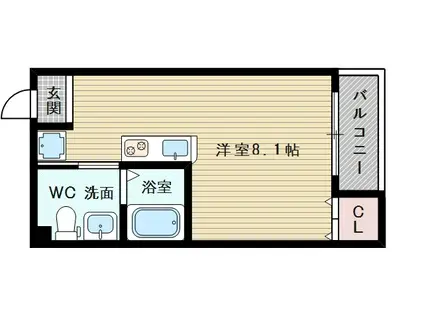 パイン上新庄(ワンルーム/4階)の間取り写真