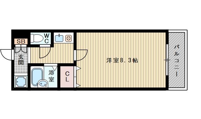 セブンハイツ(1K/7階)の間取り写真