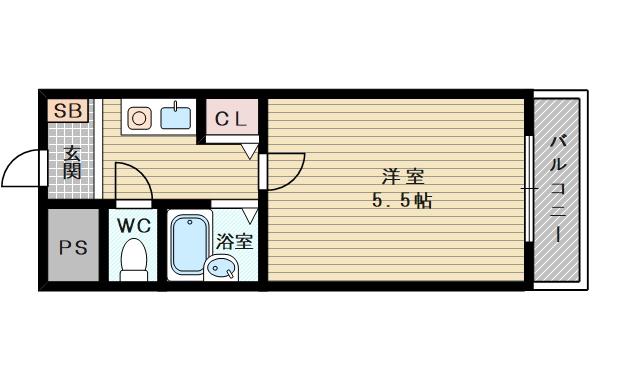 中市マンション(1K/4階)の間取り写真
