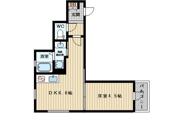 さくらキューブ(1LDK/1階)の間取り写真