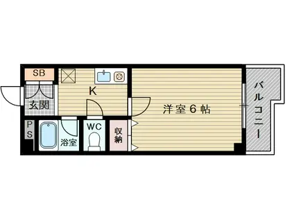 プレジデント豊新(1K/1階)の間取り写真