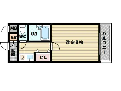 ショウカンハイム(1K/3階)の間取り写真