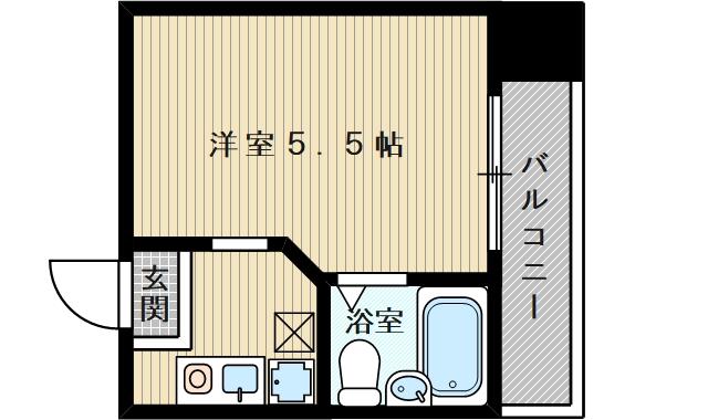 ベルメゾン相川(1K/2階)の間取り写真