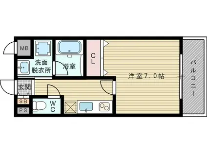 阪急電鉄京都線 崇禅寺駅 徒歩7分 3階建 築14年(1K/1階)の間取り写真