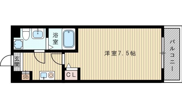 シャルル上新庄(1K/1階)の間取り写真