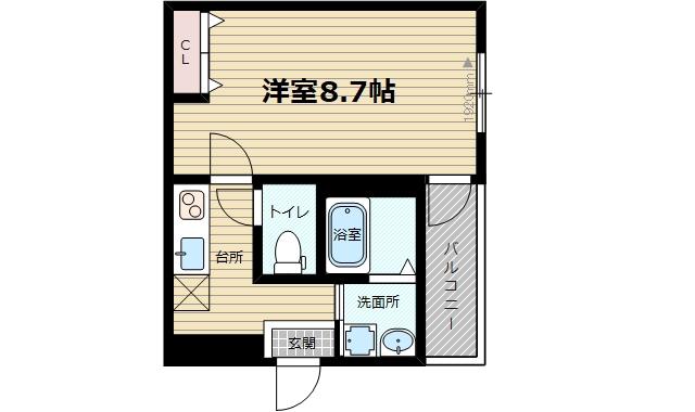 フジパレス大桐ノース(1K/3階)の間取り写真