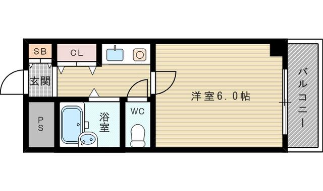 リアライズ西淡路(1K/2階)の間取り写真