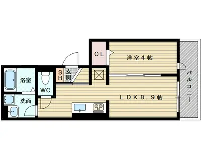 ウィン淡路駅前(1LDK/2階)の間取り写真