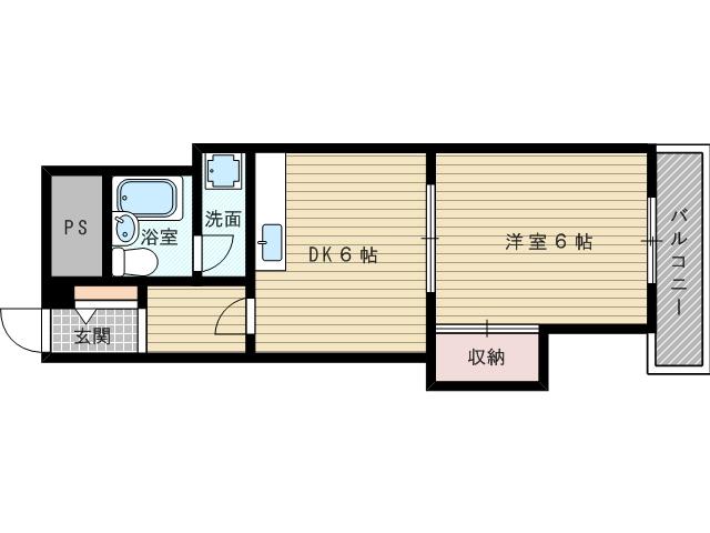 ハイツサンコー(1DK/2階)の間取り写真