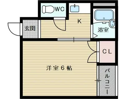 シティハイツ輝(1K/4階)の間取り写真
