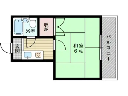 大阪市今里筋線 だいどう豊里駅 徒歩11分 3階建 築38年(1K/1階)の間取り写真