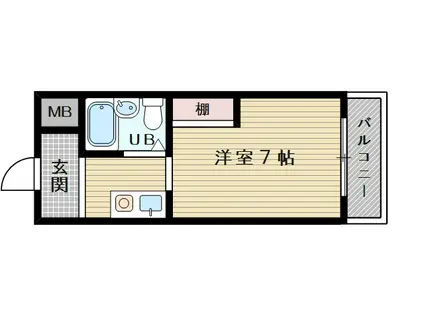 シャトー相川(1K/4階)の間取り写真