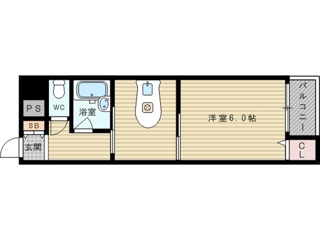 エクト3(1DK/3階)の間取り写真