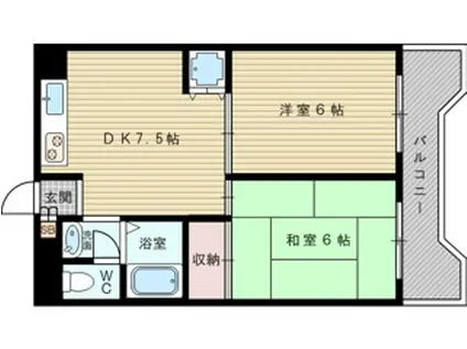 須賀の森シティハイツ(2DK/4階)の間取り写真