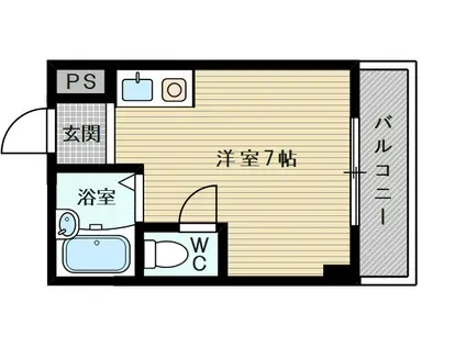エクセレント上新6(ワンルーム/1階)の間取り写真