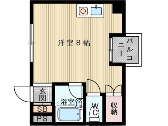 ウエストハイツ(ワンルーム/3階)の間取り写真