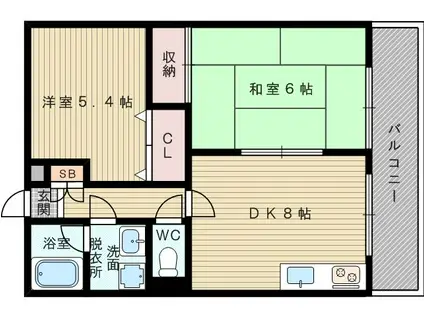サンパティーク(2DK/1階)の間取り写真