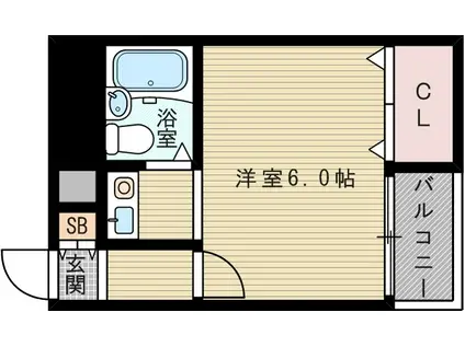 スリーデイズ新大阪(1K/7階)の間取り写真