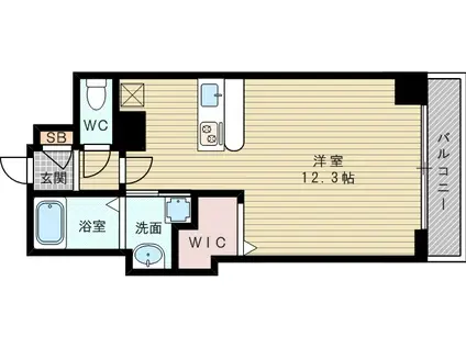 ホープ上新庄(ワンルーム/3階)の間取り写真