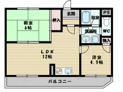 ベルフラワー山下(3DK/1階)の間取り写真