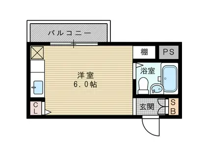 エクトⅠ(ワンルーム/4階)の間取り写真