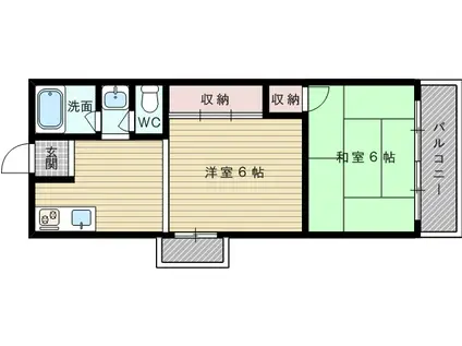 大阪市今里筋線 だいどう豊里駅 徒歩7分 4階建 築50年(1LDK/3階)の間取り写真