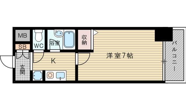 エスリード新大阪第5(1K/11階)の間取り写真