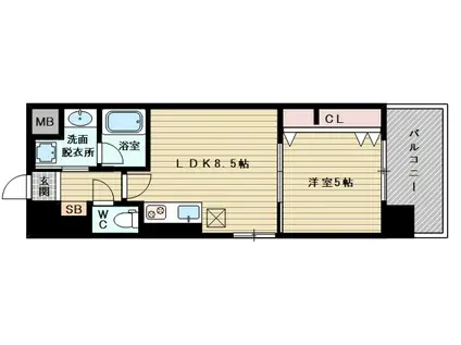 STORM(1LDK/4階)の間取り写真