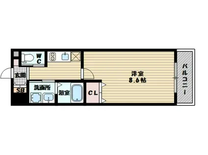 スプランディッド新大阪3(1K/9階)の間取り写真