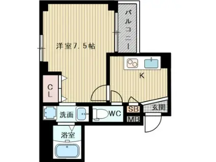 ルミエール新大阪(1K/3階)の間取り写真