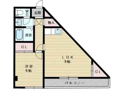 パ-クノヴァ壱番館(1LDK/8階)の間取り写真