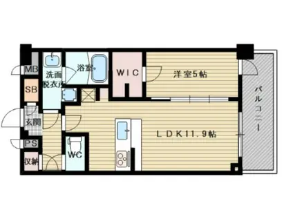 リッツ新大阪プレミアム(1LDK/10階)の間取り写真