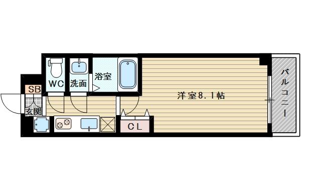 LUXE新大阪サウス(1K/4階)の間取り写真