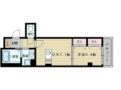 阪急電鉄京都線 上新庄駅 徒歩6分 3階建 築7年(1LDK/2階)の間取り写真