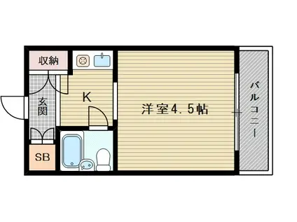 シティハイツピコ(1K/8階)の間取り写真