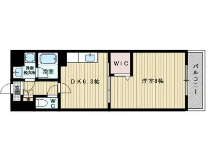 阪急電鉄千里線 下新庄駅 徒歩4分 4階建 築18年(1DK/3階)の間取り写真