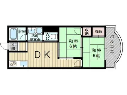 高木ハイツ(2DK/2階)の間取り写真