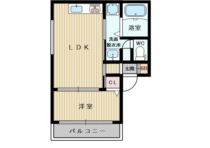 JINパレス井高野(1LDK/2階)の間取り写真