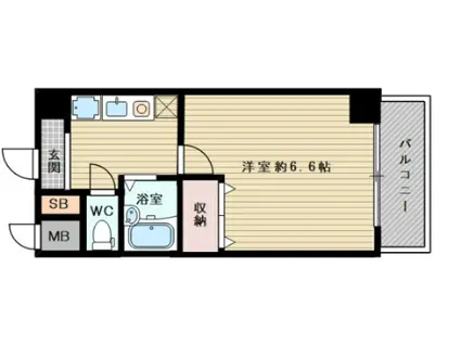 おおきに新大阪駅前サニーアパートメント(1K/8階)の間取り写真