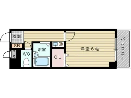 ワイズフィールド(1K/3階)の間取り写真