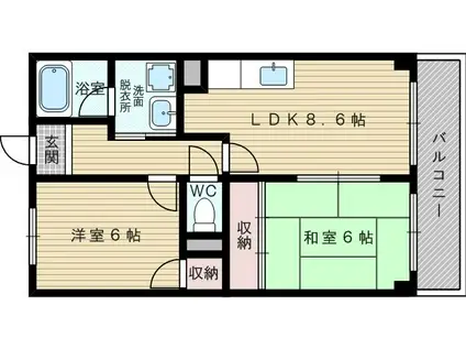 エトワール上新庄(2LDK/6階)の間取り写真