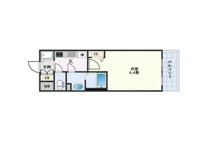 エスリード新大阪ザ・プレミアイースト(1K/12階)の間取り写真