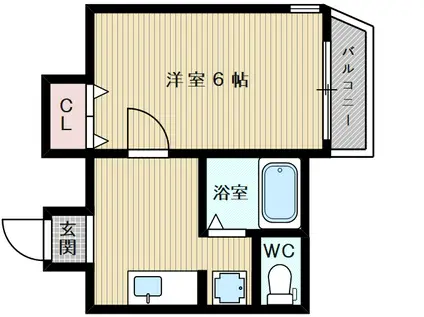 アドミラブル(1K/2階)の間取り写真
