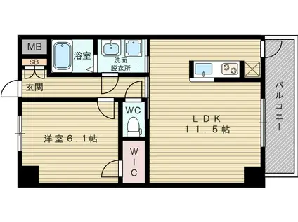 S-RESIDENCE新大阪駅前(1LDK/6階)の間取り写真