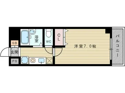 ノルデンハイム瑞光2(1K/6階)の間取り写真