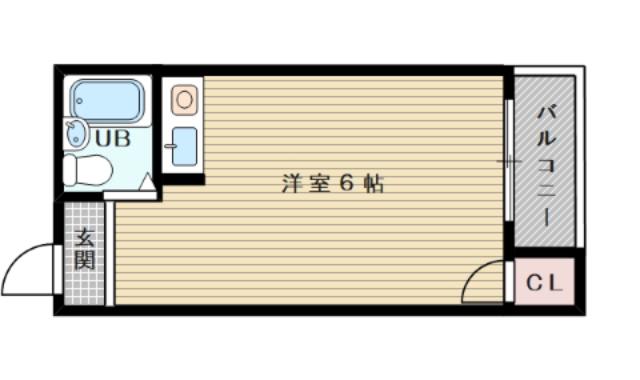阪急電鉄京都線 上新庄駅 徒歩15分 4階建 築38年(ワンルーム/4階)の間取り写真