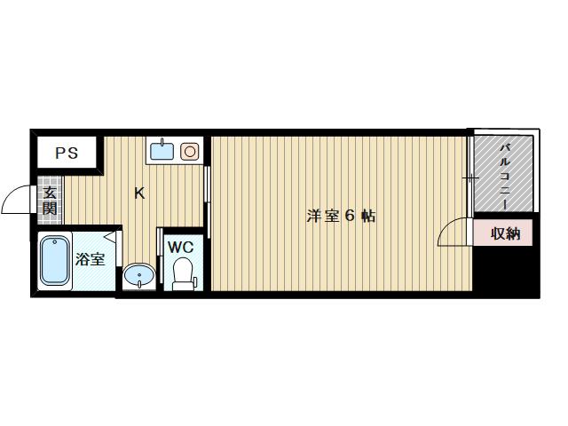 シャルル上新庄(1K/1階)の間取り写真