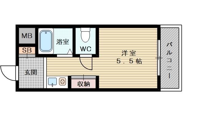 サンライト上新庄(1K/3階)の間取り写真