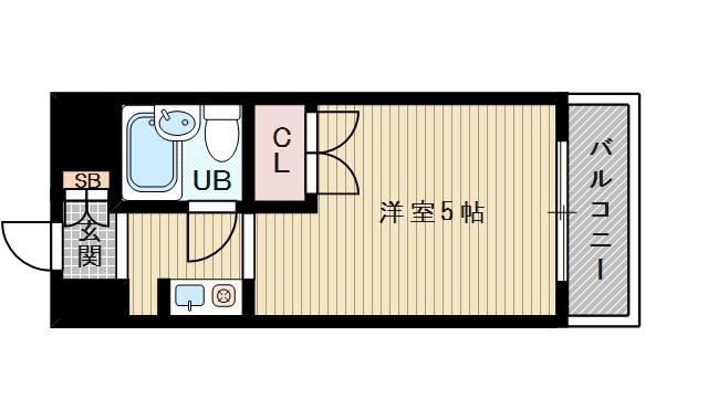 阪急電鉄京都線 上新庄駅 徒歩2分 7階建 築29年(1K/4階)の間取り写真